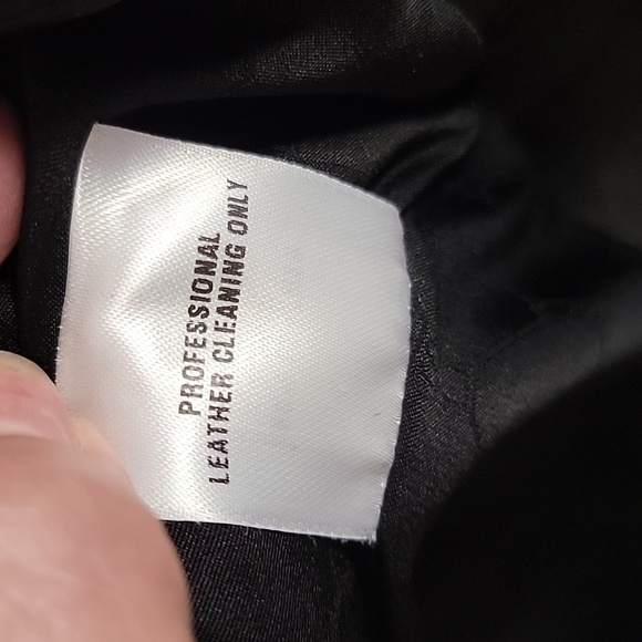 ST. JOHN COLLECTION BY MARIE GRAY Leather Jacket with Satin Ruffled Edges Sz 14 - Picture 13 of 16